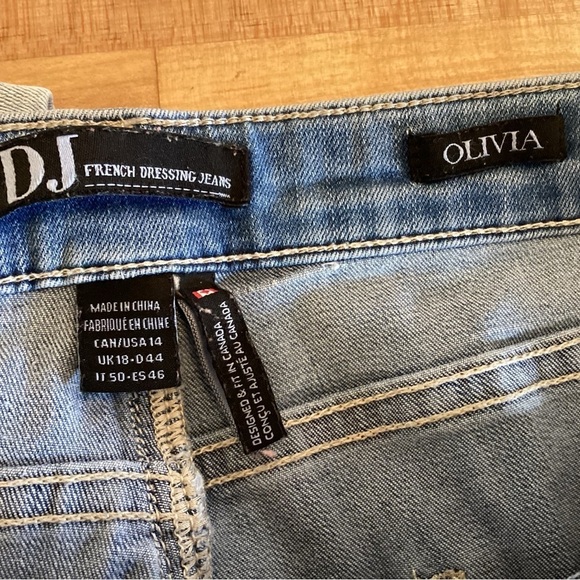FDJ French Dressing embroidered pearl crystal embellished Olivia jeans size 14 - Picture 10 of 15